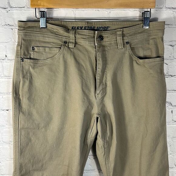 Duluth Mens Flex Fire Hose Brown Denim Jeans Standard Fit size W34 x L32 - Picture 2 of 11